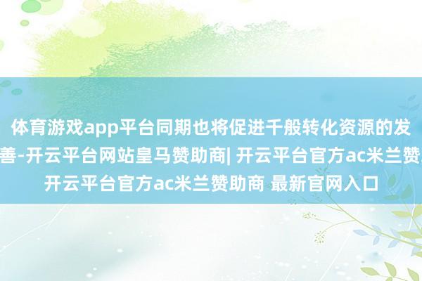 体育游戏app平台同期也将促进千般转化资源的发展和调用机制的完善-开云平台网站皇马赞助商| 开云平台官方ac米兰赞助商 最新官网入口